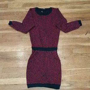 • missguided • red print sweater dress
